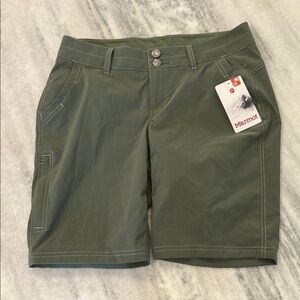 NWT Women’s Marmot Kodachrome 10” Shorts sz 6 in Crocodile Green